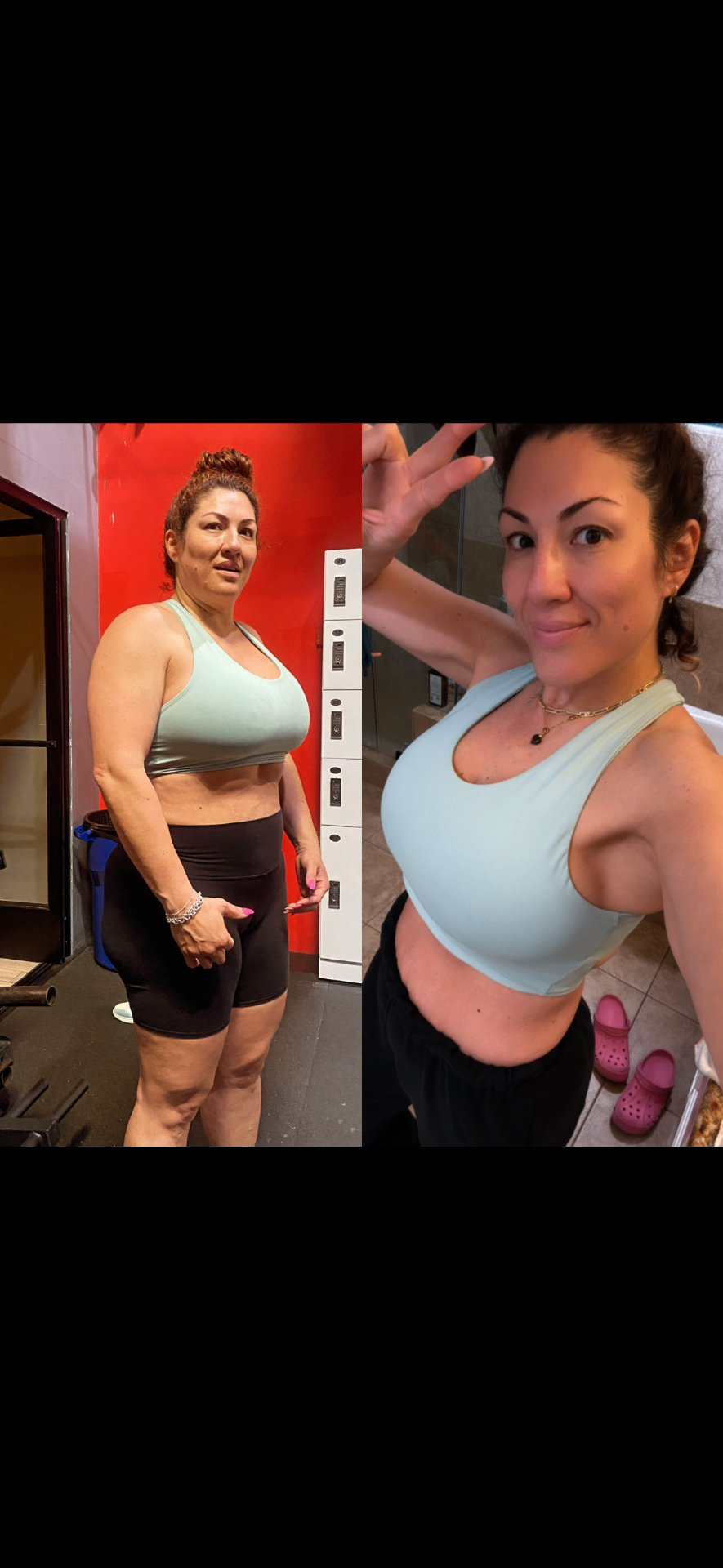 Lorena B. before and after transformation