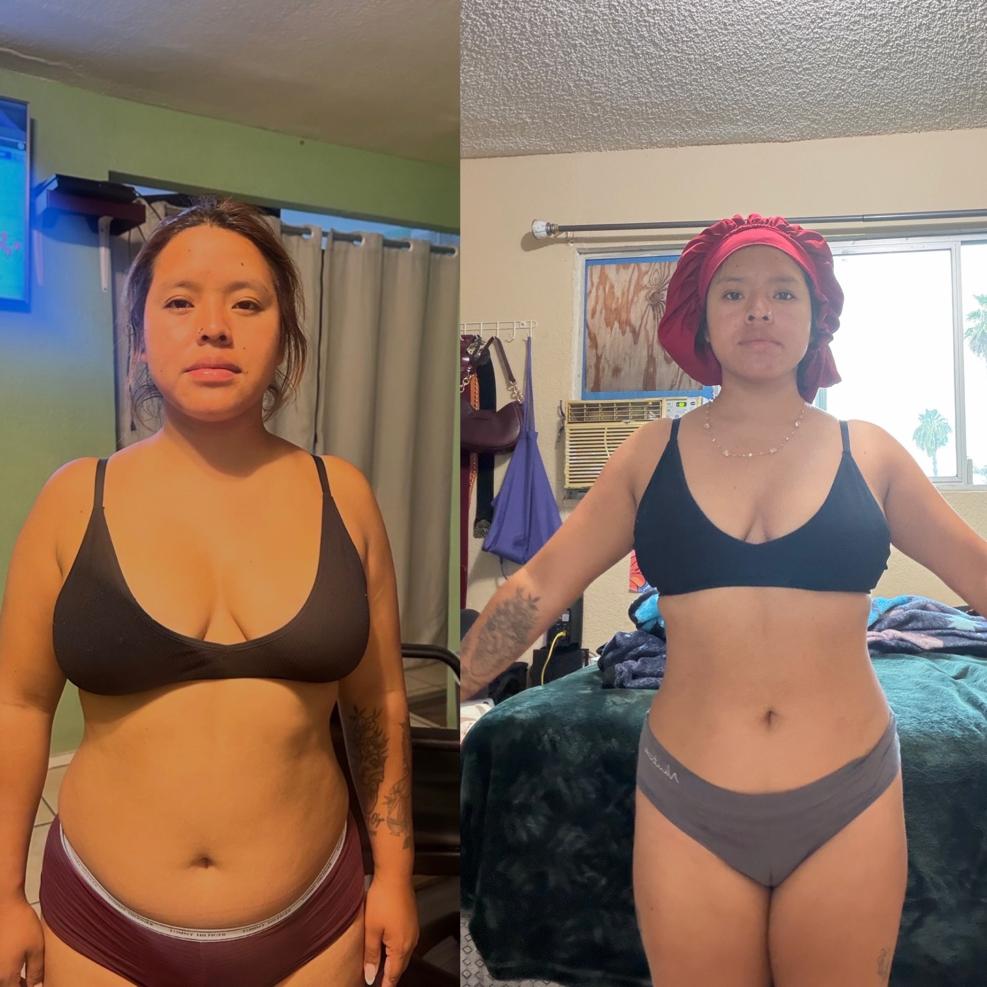 Destiny V. before and after transformation