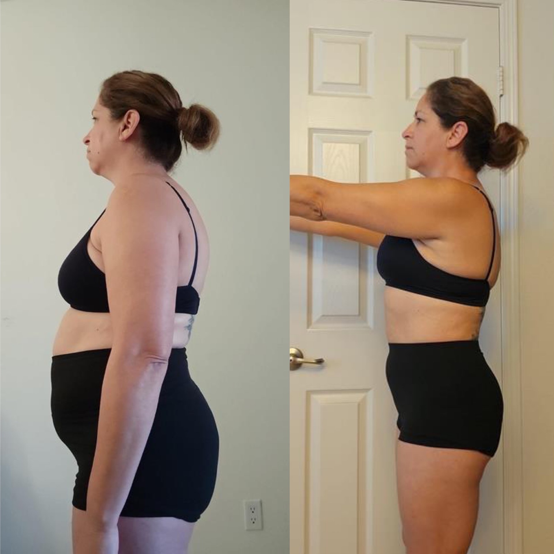 Cristina M. before and after transformation